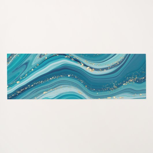 Liquid Marmer, lichtblauw Yogamat (Achterkant (horizontaal))