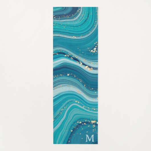 Liquid Marmer, lichtblauw Yogamat (Voorkant)