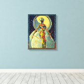 Liquid Metal Alien Abstract Celsius Canvas Afdruk (Insitu (Houten vloer))