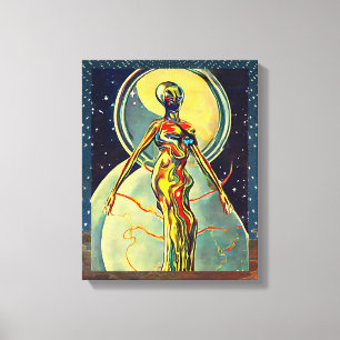 Liquid Metal Alien Abstract Celsius Canvas Afdruk