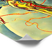 Liquid Metal Alien Abstract Sci Fi originele kunst Poster (Hoek)