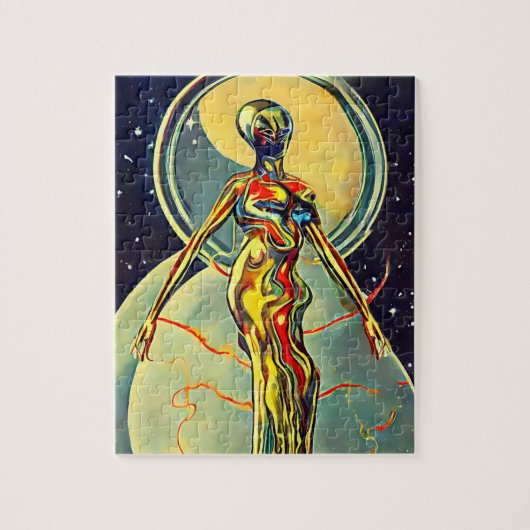 Liquid Metal Alien Abstracte Sci Fi Legpuzzel (Verticaal)