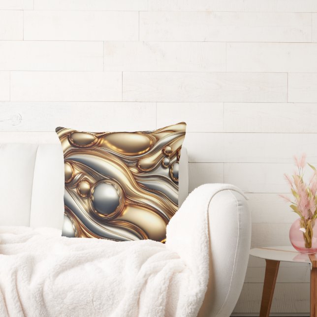 liquid metal look  kussen (Bank)