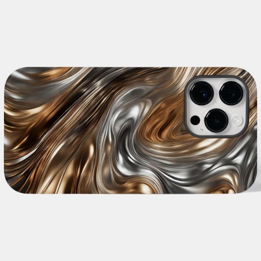 Liquid Metal Luxe: Abstract Silver & Gold Case-Mate iPhone Case (Achterkant (horizontaal))