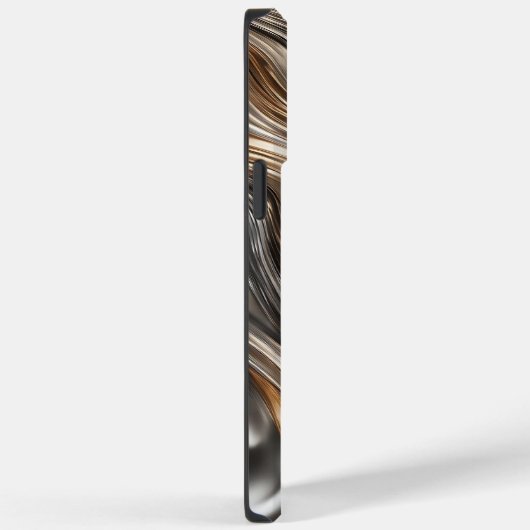 Liquid Metal Luxe: Abstract Silver & Gold Case-Mate iPhone Case (Achterkant / Rechts)