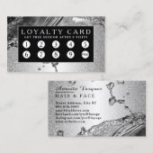 Liquid metal Silver Loyalty-kaart Visitekaartje (Voorkant / Achterkant)