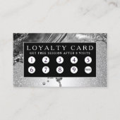 Liquid metal Silver Loyalty-kaart Visitekaartje (Voorkant)