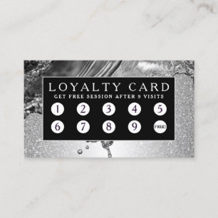 Liquid metal Silver Loyalty-kaart Visitekaartje