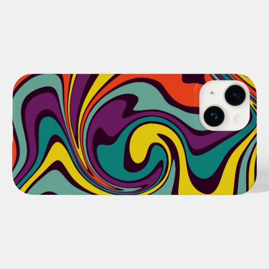 Liquid Paint Marbling Effect iPhone Case (Achterkant (horizontaal))