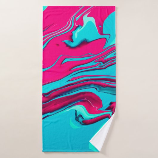 Liquid papier marbling verfachtergrond. Vochtpijn Badhanddoek (Badhanddoek)