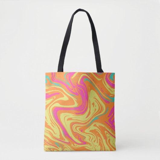 Liquid Patroon gele roze Canvas tas (Voorkant)