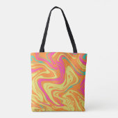 Liquid Patroon gele roze Canvas tas (Achterkant)
