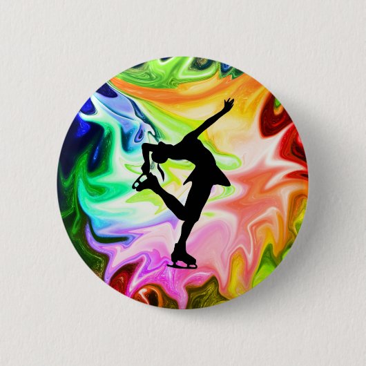 LIQUID RAINBOW EN SKATER RONDE BUTTON 5,7 CM (Voorkant)