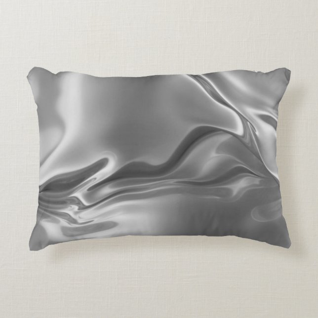 Liquid Silver Digital Print Accent Kussen (Voorkant)