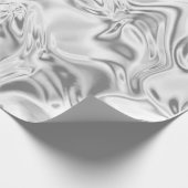 Liquid Silver Satin Marloing Effect Metallic Swirl Cadeaupapier (Hoek)