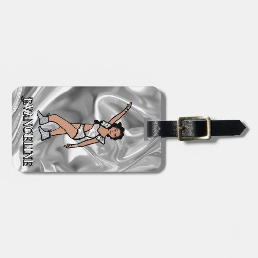 Liquid Silver White Dancer #2 Bagagelabel (Voorkant horizontaal)