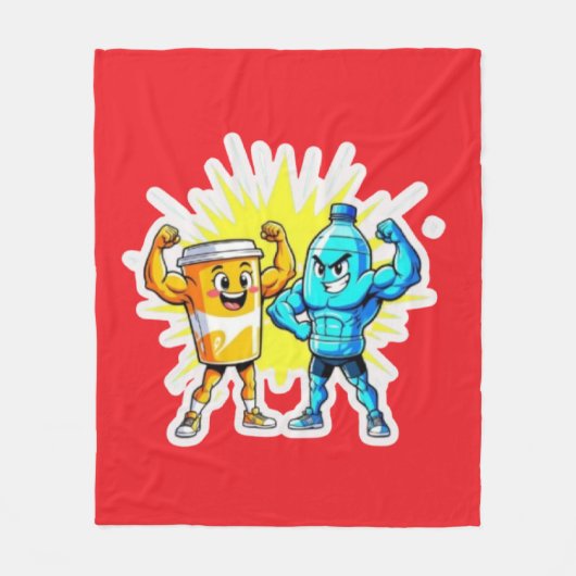 Liquid Strength – Funny Juice & Water Muscle Desig Fleece Deken (Voorkant)