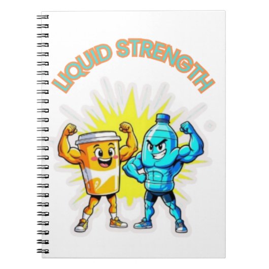 Liquid Strength – Funny Juice & Water Muscle Desig Notitieboek (Voorkant)