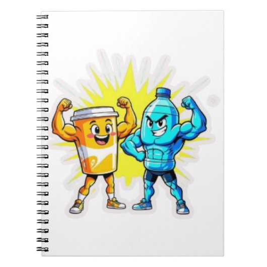 Liquid Strength – Funny Juice & Water Muscle Desig Notitieboek (Voorkant)