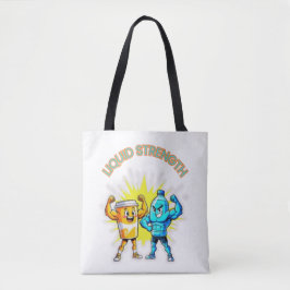 Liquid Strength – Funny Juice & Water Muscle Desig Tote Bag