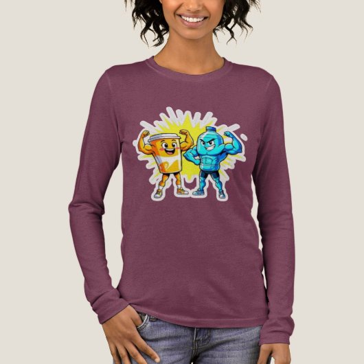 Liquid Strength – Funny Juice & Water Muscle Desig Tri-Blend Shirt (Voorkant)