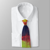 Liquid Sunshine rood geel blauw hete zon abstract Stropdas (Gebonden)