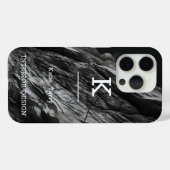 Liquid Swirl Abstract Pattern in zwart en wit Case-Mate iPhone Case (Achterkant (horizontaal))