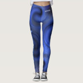 Liquid Swirl Holographic Neon Fitness 2026 Blue Leggings (Voorkant)