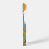 Liquid Swirl Ochre Blue Trippy Pattern iPhone Hoesje (Linkerkant)