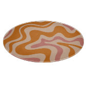 Liquid Swirl Retro Vibe Oranje en Dusky Pink Snijplank (Hoek)