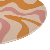 Liquid Swirl Retro Vibe Oranje en Dusky Pink Snijplank (Hoek)
