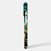 Liquid Swirls Black Turquoise Iphone Case (Achterkant / Links)