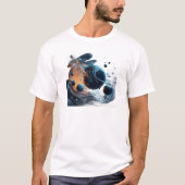 Liquid Universe Softstyle Unisex met ruimtethema T-shirt (Voorkant)