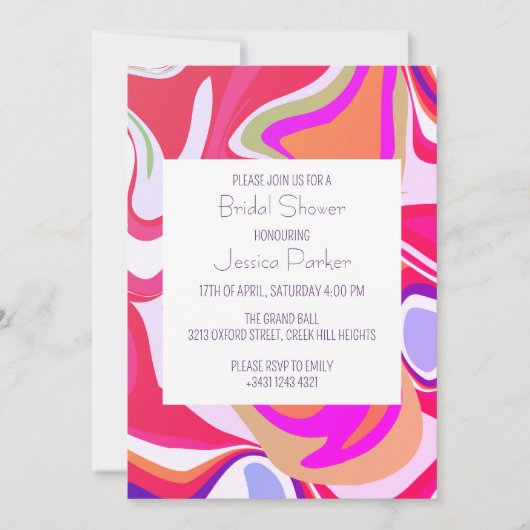 Liquid Vibrant Roze Helder Vrijgezellenfeest Kaart (Voorkant)