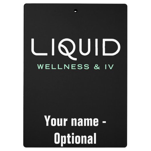 Liquid Wellness & IV Clipboard - Black Klembord (Achterkant)