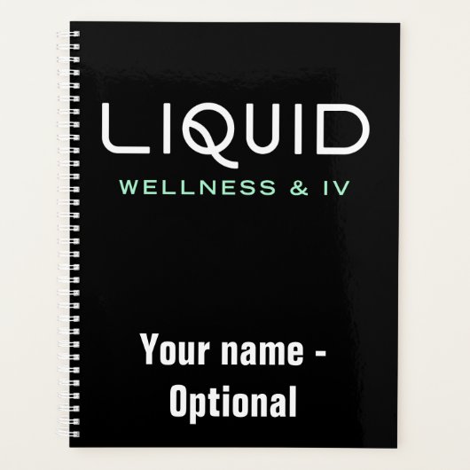Liquid Wellness & IV Planner - Black (Voorkant)