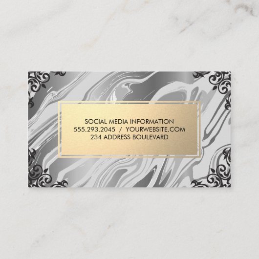 Liquide achtergrond | Goud en  hoeken Visitekaartje (Achterkant)