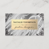 Liquide achtergrond | Goud en hoeken Visitekaartje (Voorkant)