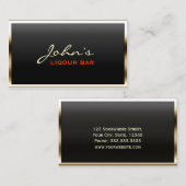 Liquor Bar Modern Gold Border Visitekaartje (Voorkant / Achterkant)