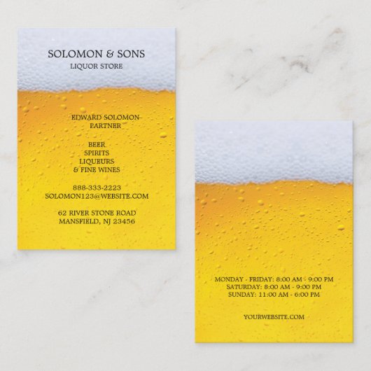 Liquor Bierwinkel Chubby Visitekaartje (Voorkant / Achterkant)
