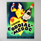 LIQUOR CORDIAL MEDOC Advertisement Franse Art Deco Poster (Voorkant)