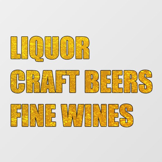 Liquor Craft Beer Fine Wines Shop Raamsticker (Vel)