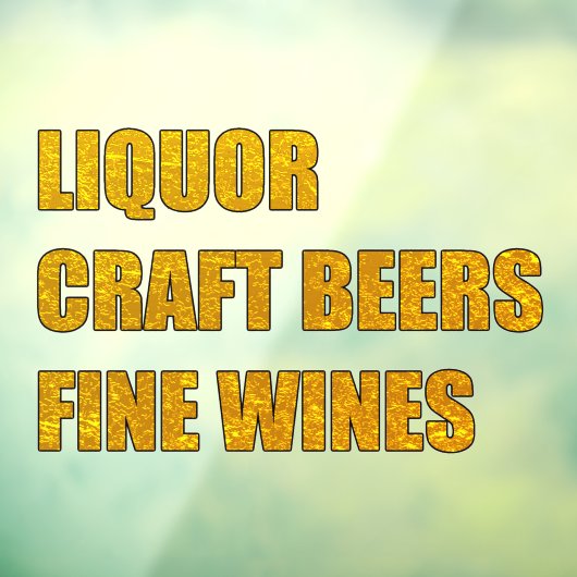 Liquor Craft Beer Fine Wines Shop Raamsticker (Vel 3)