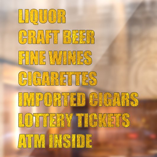 Liquor Craft Bier Fijne Wijnen Sigaren Lotto ATM e Raamsticker (Vel 2)