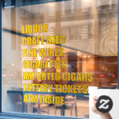 Liquor Craft Bier Fijne Wijnen Sigaren Lotto ATM e Raamsticker (Cafe Raam)