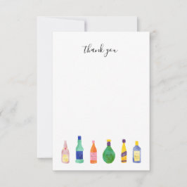 Liquor Fles, dank u Bedankkaart