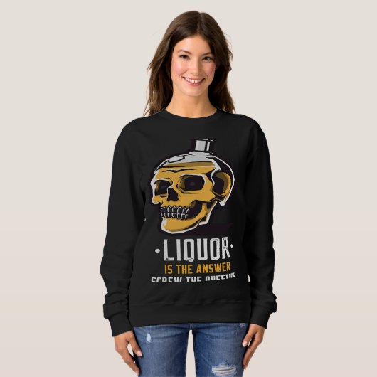 Liquor is the Answer Skull Graphic Trui (Voorkant volledig)