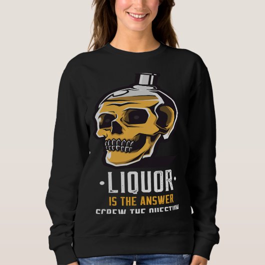 Liquor is the Answer Skull Graphic Trui (Voorkant)