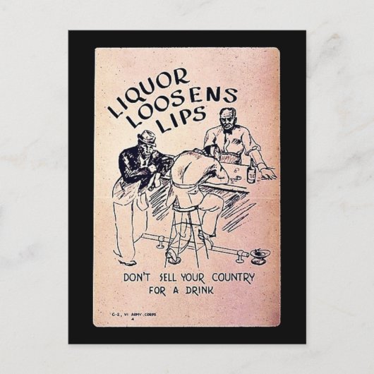 Liquor Loosens Lips Briefkaart (Voorkant)