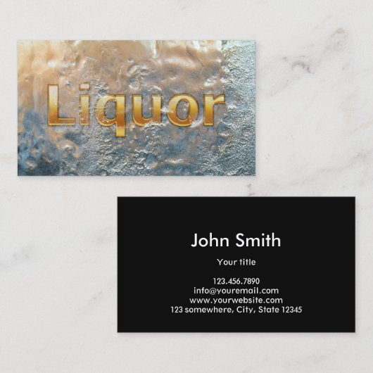 Liquor Store Modern Frosted Visitekaartje (Voorkant / Achterkant)